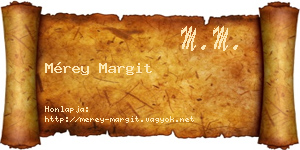 Mérey Margit névjegykártya
